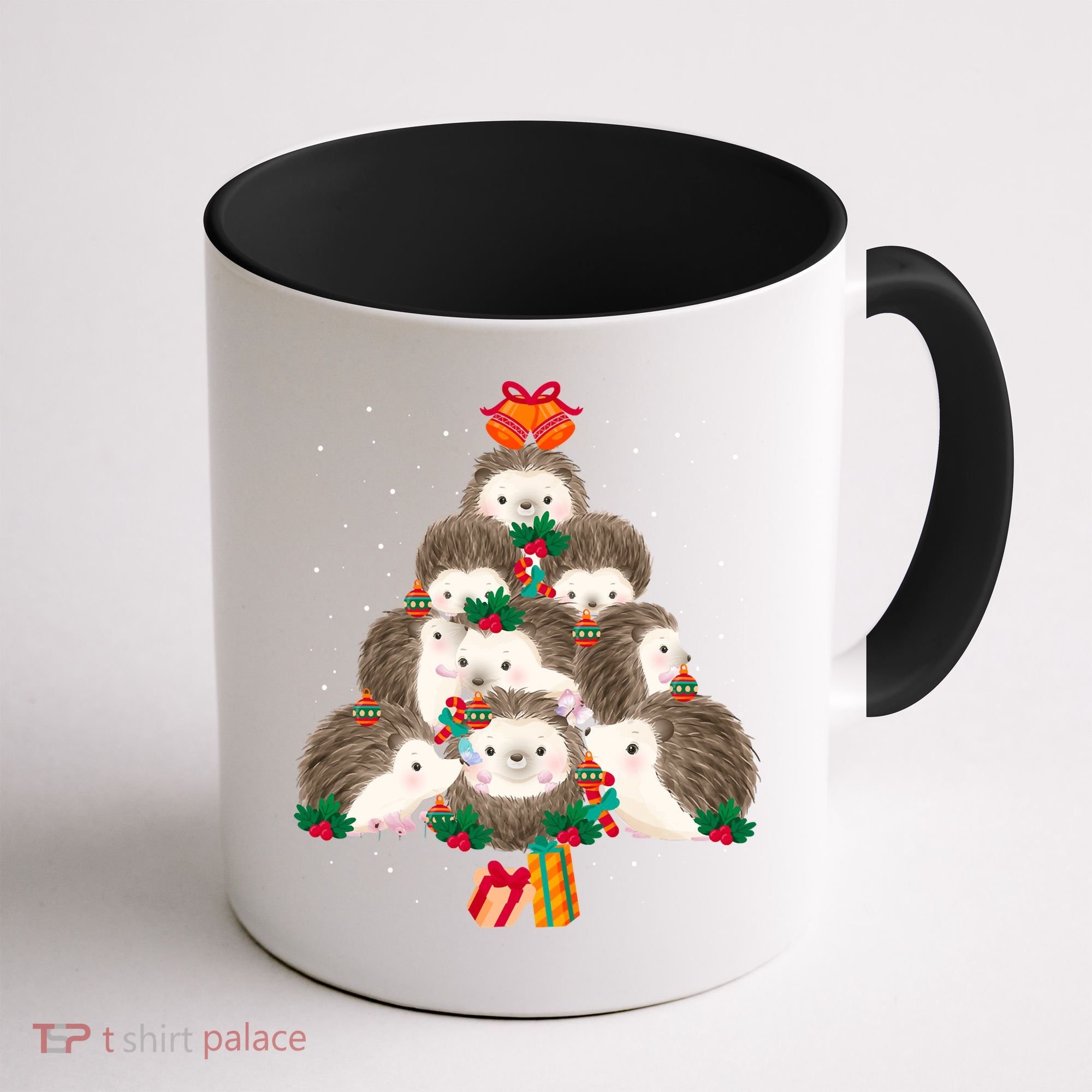Cute Hedgehog Christmas Tree Funny Pajamas Xmas For Family Coffee Mug
