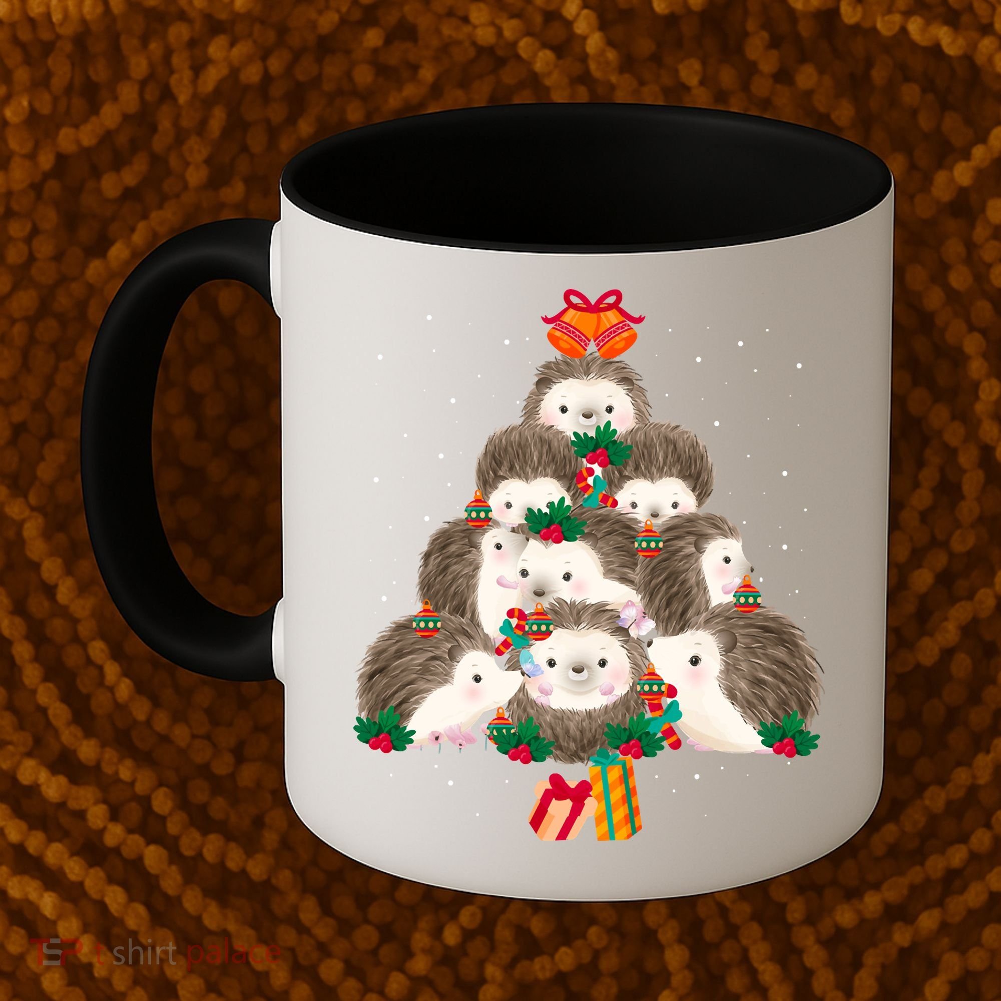 Cute Hedgehog Christmas Tree Funny Pajamas Xmas For Family Coffee Mug