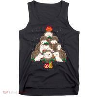 Cute Hedgehog Christmas Tree Funny Pajamas Xmas For Family Tank Top thumb 0