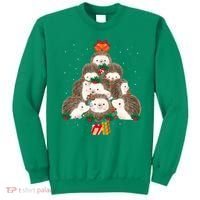 Cute Hedgehog Christmas Tree Funny Pajamas Xmas For Family Sweatshirt thumb 0