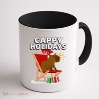 Cappy Holidays Christmas Capybara Funny Capybara Christmas Coffee Mug thumb 1