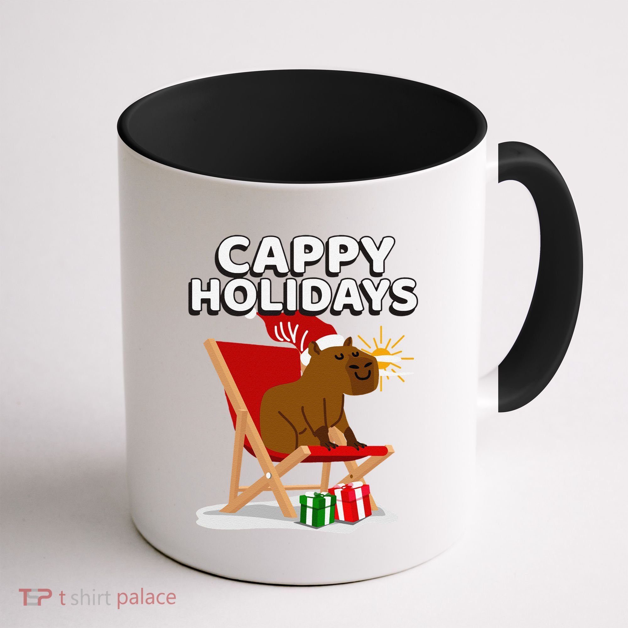Cappy Holidays Christmas Capybara Funny Capybara Christmas Coffee Mug