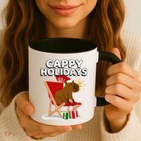 Cappy Holidays Christmas Capybara Funny Capybara Christmas Coffee Mug thumb 3
