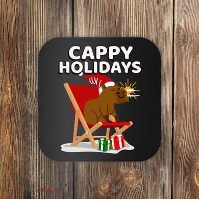 Cappy Holidays Christmas Capybara Funny Capybara Christmas Coaster
