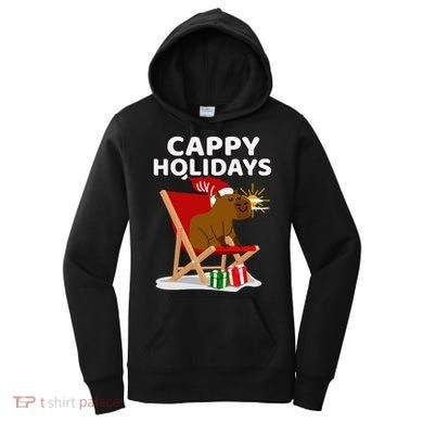 Cappy Holidays Christmas Capybara Funny Capybara Christmas Women's Hoodie
