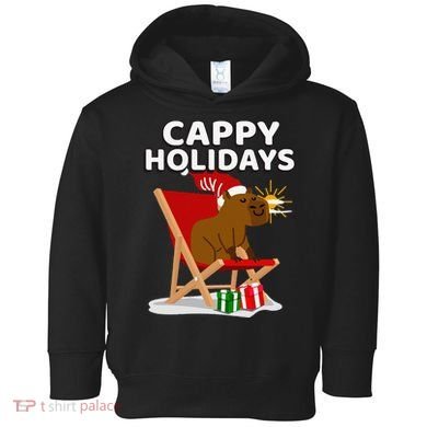 Cappy Holidays Christmas Capybara Funny Capybara Christmas Toddler Hoodie