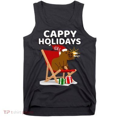 Cappy Holidays Christmas Capybara Funny Capybara Christmas Tank Top