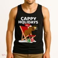 Cappy Holidays Christmas Capybara Funny Capybara Christmas Tank Top thumb 3
