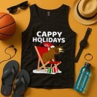 Cappy Holidays Christmas Capybara Funny Capybara Christmas Tank Top thumb 4