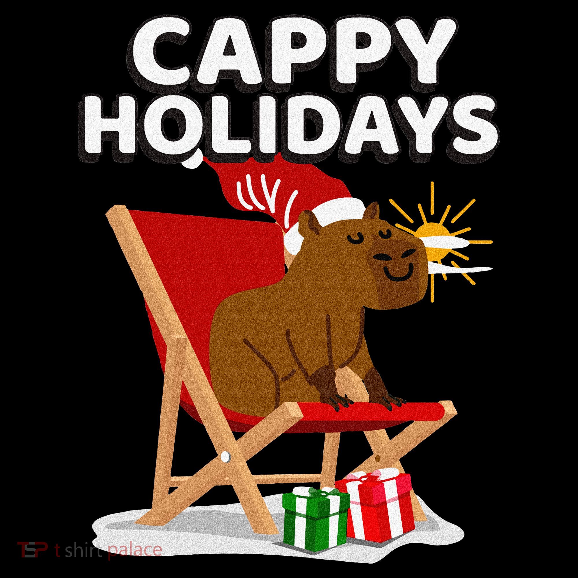 Cappy Holidays Christmas Capybara Funny Capybara Christmas Tank Top