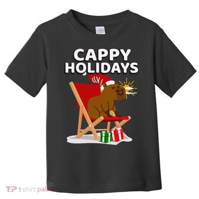 Cappy Holidays Christmas Capybara Funny Capybara Christmas Toddler T-Shirt