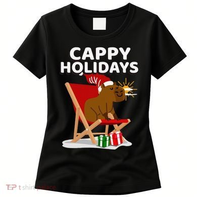 Cappy Holidays Christmas Capybara Funny Capybara Christmas Women's T-Shirt