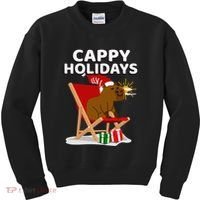 Cappy Holidays Christmas Capybara Funny Capybara Christmas Kids Sweatshirt thumb 0