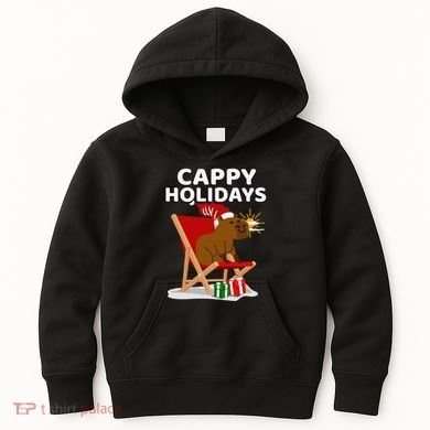 Cappy Holidays Christmas Capybara Funny Capybara Christmas Kids Hoodie
