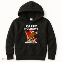 Cappy Holidays Christmas Capybara Funny Capybara Christmas Kids Hoodie thumb 0