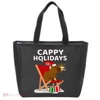 Cappy Holidays Christmas Capybara Funny Capybara Christmas Tote Bag thumb 0