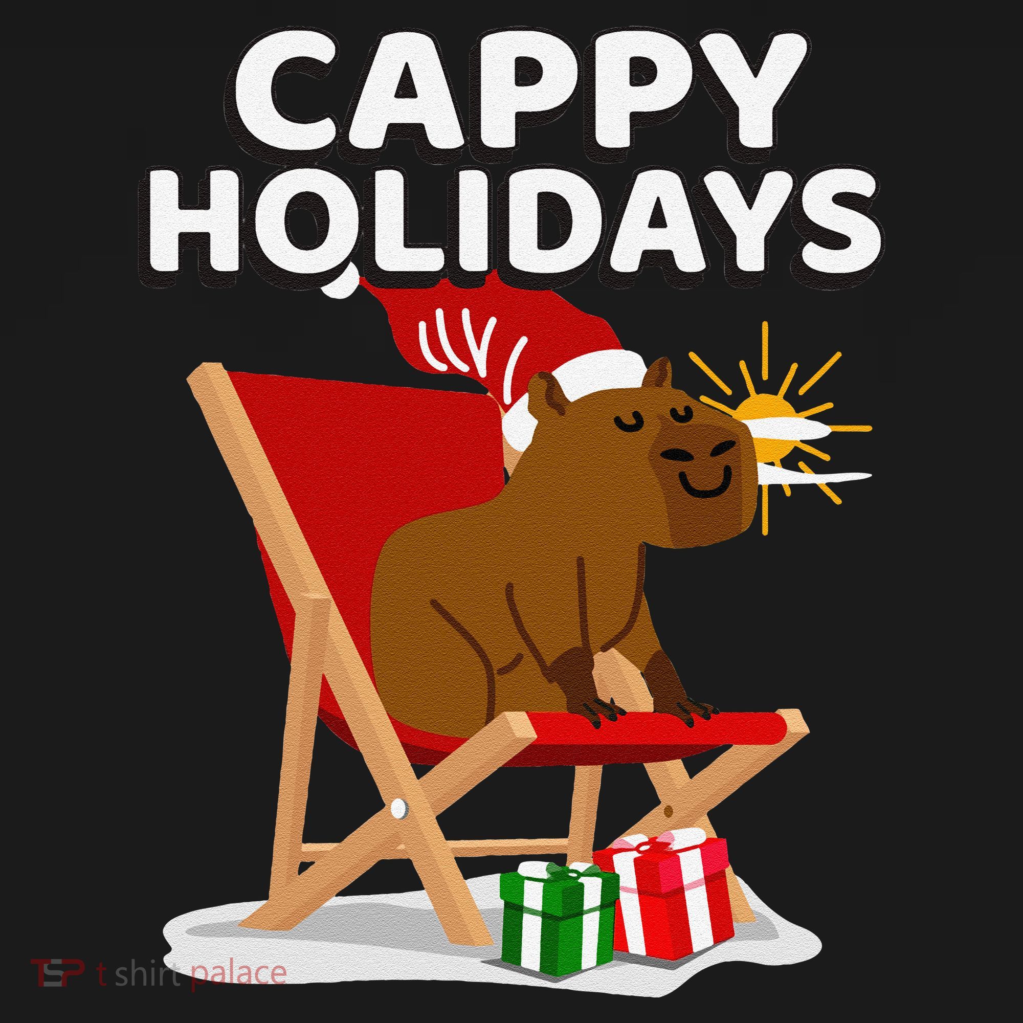 Cappy Holidays Christmas Capybara Funny Capybara Christmas Tote Bag