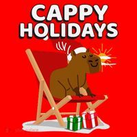 Cappy Holidays Christmas Capybara Funny Capybara Christmas Santa Hat thumb 1
