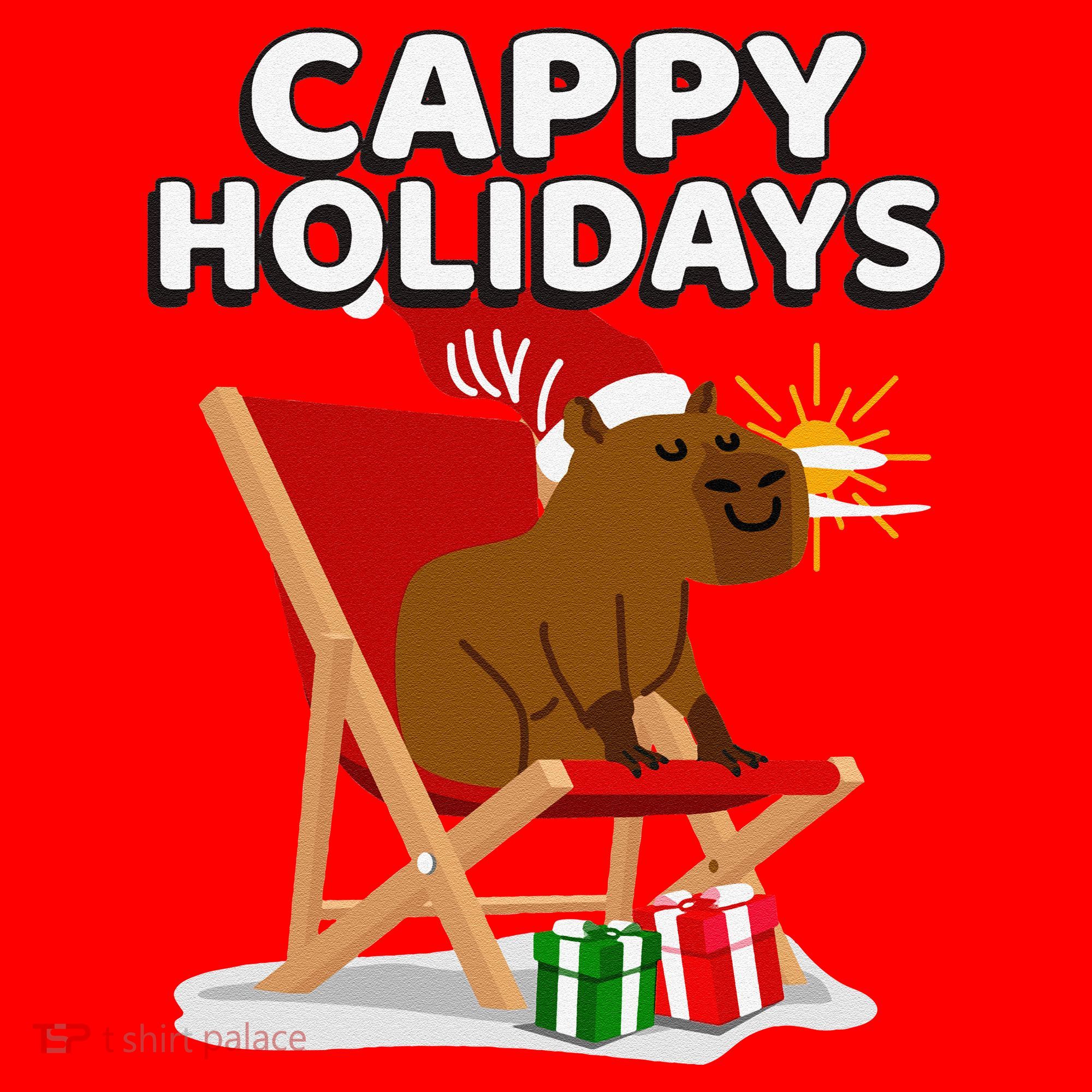Cappy Holidays Christmas Capybara Funny Capybara Christmas Santa Hat
