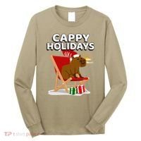 Cappy Holidays Christmas Capybara Funny Capybara Christmas Long Sleeve Shirt thumb 0