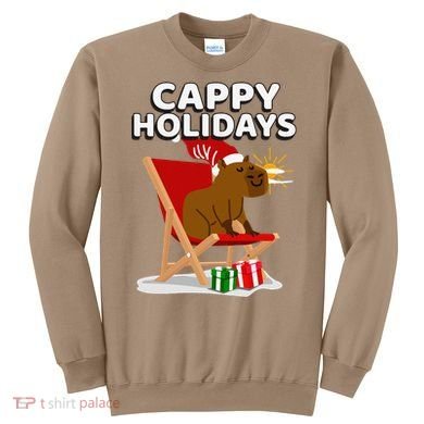 Cappy Holidays Christmas Capybara Funny Capybara Christmas Sweatshirt