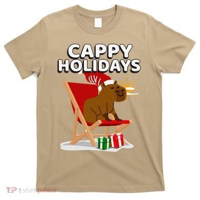 Cappy Holidays Christmas Capybara Funny Capybara Christmas T-Shirt