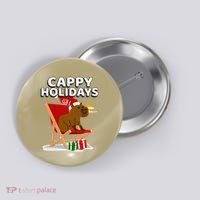 Cappy Holidays Christmas Capybara Funny Capybara Christmas Button thumb 0
