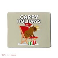 Cappy Holidays Christmas Capybara Funny Capybara Christmas Mousepad thumb 0