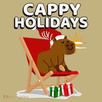 Cappy Holidays Christmas Capybara Funny Capybara Christmas Mousepad thumb 1
