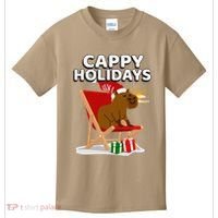 Cappy Holidays Christmas Capybara Funny Capybara Christmas Kids T-Shirt thumb 0