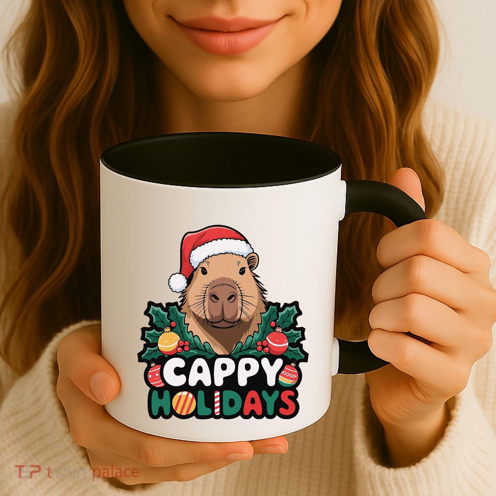 Cappy Holidays Capybara Christmas Coffee Mug