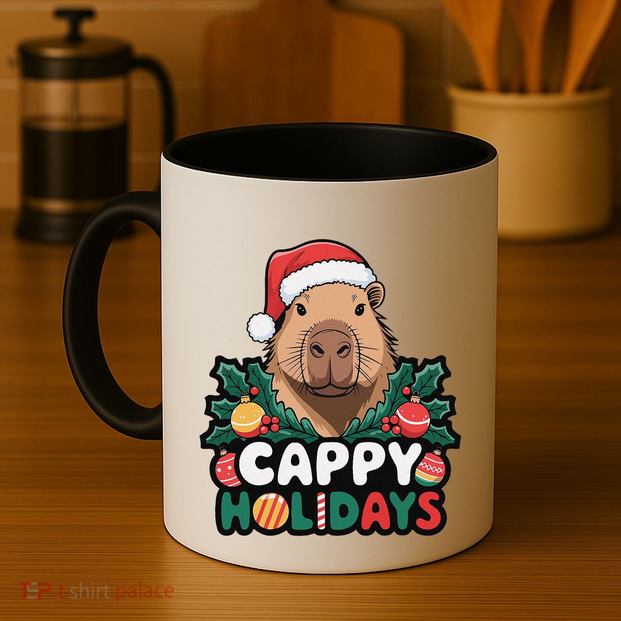 Cappy Holidays Capybara Christmas Coffee Mug