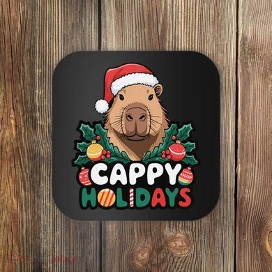 Cappy Holidays Capybara Christmas Coaster