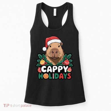 Cappy Holidays Capybara Christmas Women's Tank Top