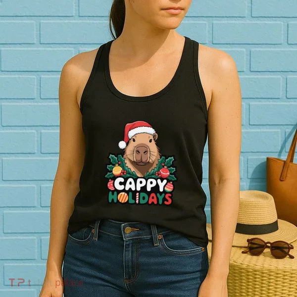 Cappy Holidays Capybara Christmas Women's Tank Top