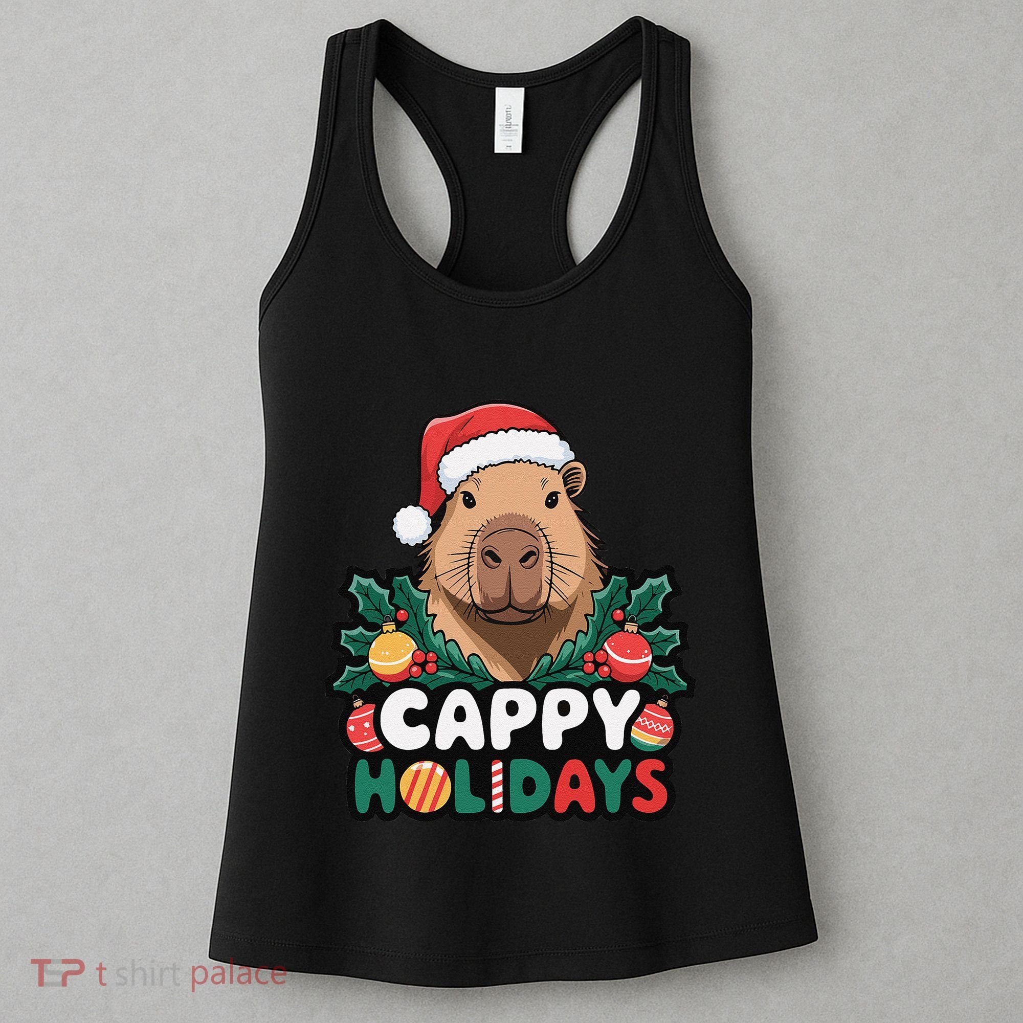 Cappy Holidays Capybara Christmas Women's Tank Top
