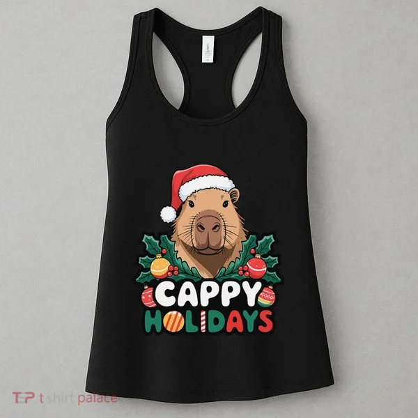 Cappy Holidays Capybara Christmas Women's Tank Top