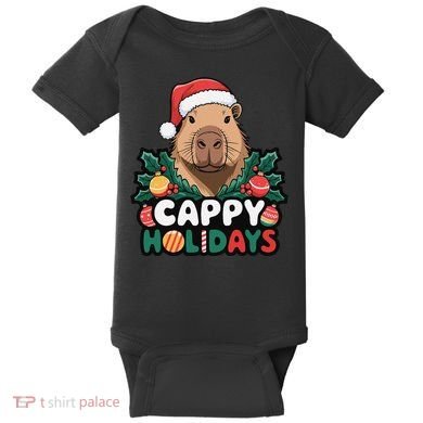 Cappy Holidays Capybara Christmas Baby Bodysuit