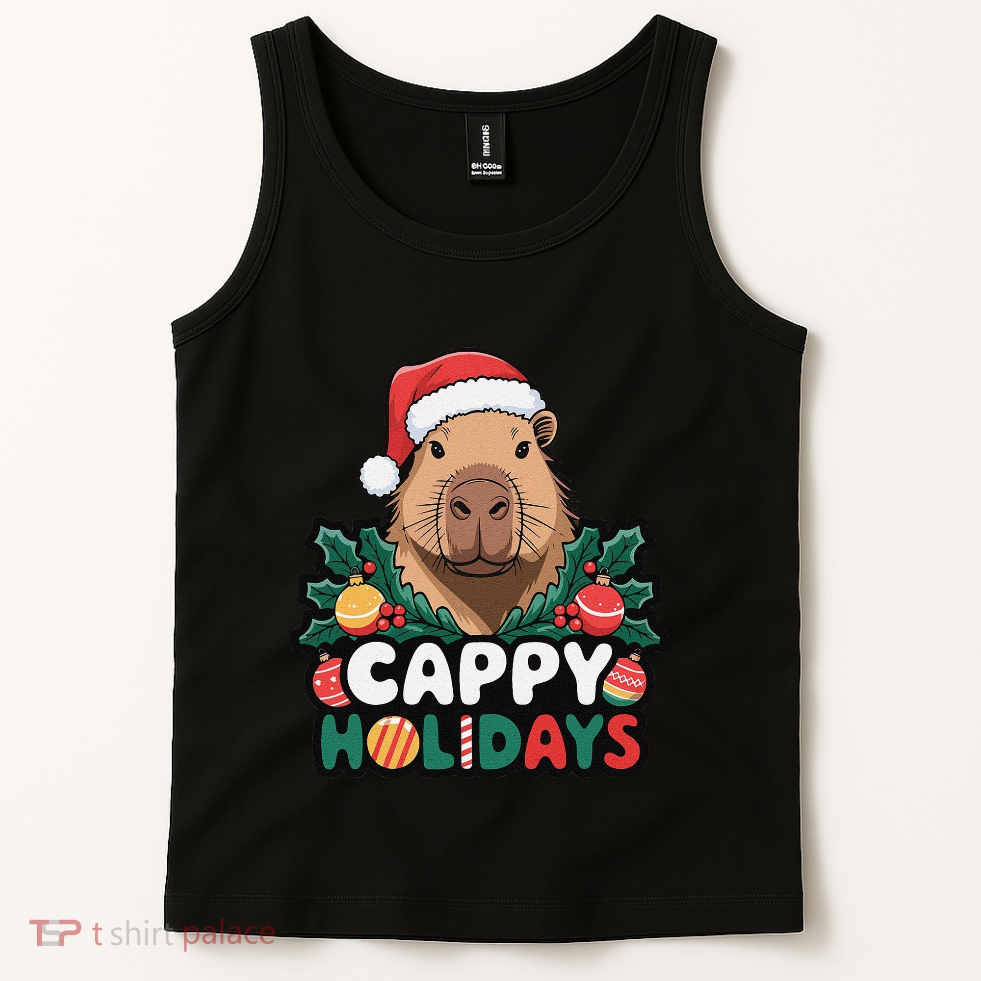 Cappy Holidays Capybara Christmas Tank Top