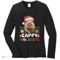 Cappy Holidays Capybara Christmas Women's Long Sleeve Shirt thumb 0