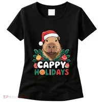 Cappy Holidays Capybara Christmas Women's T-Shirt thumb 0