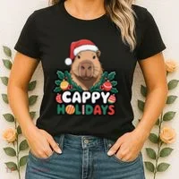 Cappy Holidays Capybara Christmas Women's T-Shirt thumb 2