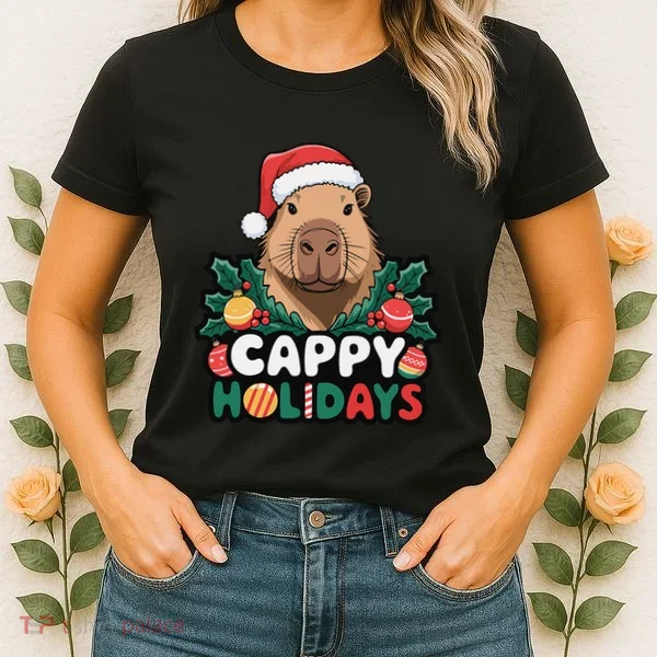 Cappy Holidays Capybara Christmas Women's T-Shirt