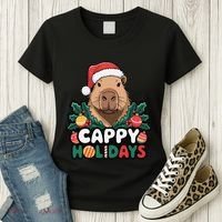 Cappy Holidays Capybara Christmas Women's T-Shirt thumb 3