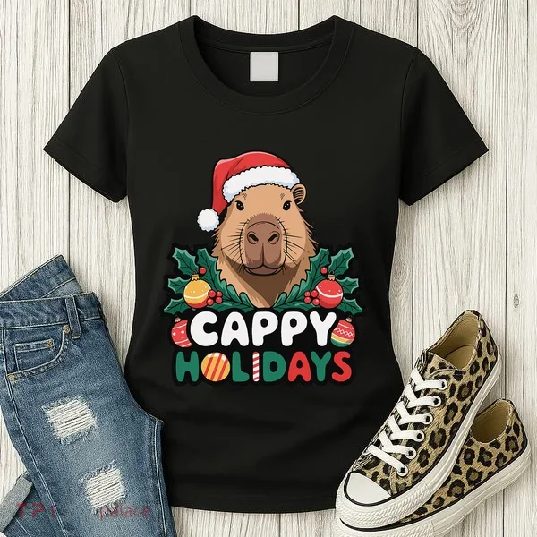 Cappy Holidays Capybara Christmas Women's T-Shirt