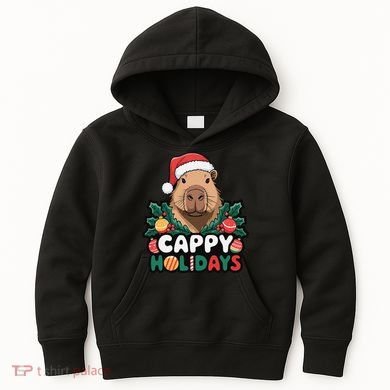 Cappy Holidays Capybara Christmas Kids Hoodie