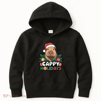 Cappy Holidays Capybara Christmas Kids Hoodie thumb 0