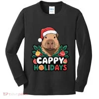 Cappy Holidays Capybara Christmas Kids Long Sleeve Shirt thumb 0