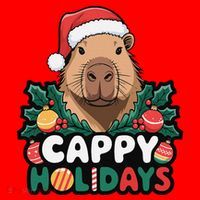 Cappy Holidays Capybara Christmas Santa Hat thumb 1