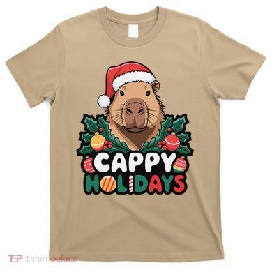 Cappy Holidays Capybara Christmas T-Shirt